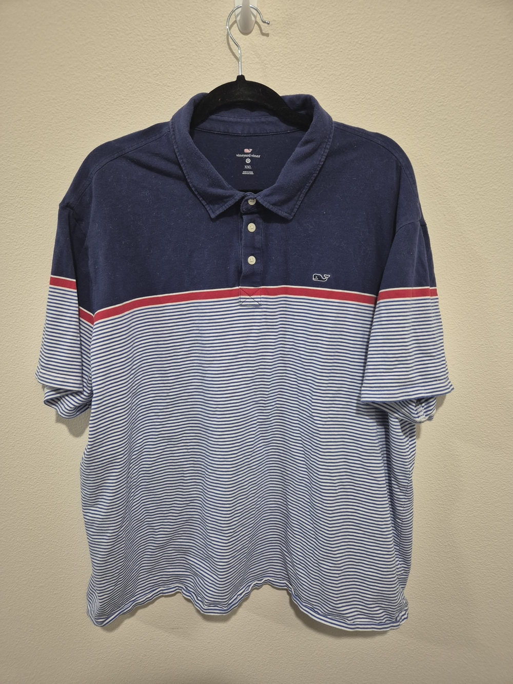 Vineyard Vines Men’s Navy & White Striped Polo